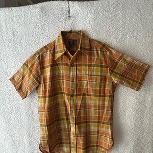 Pendleton Orange and Yellow Plaid Men's Shirt